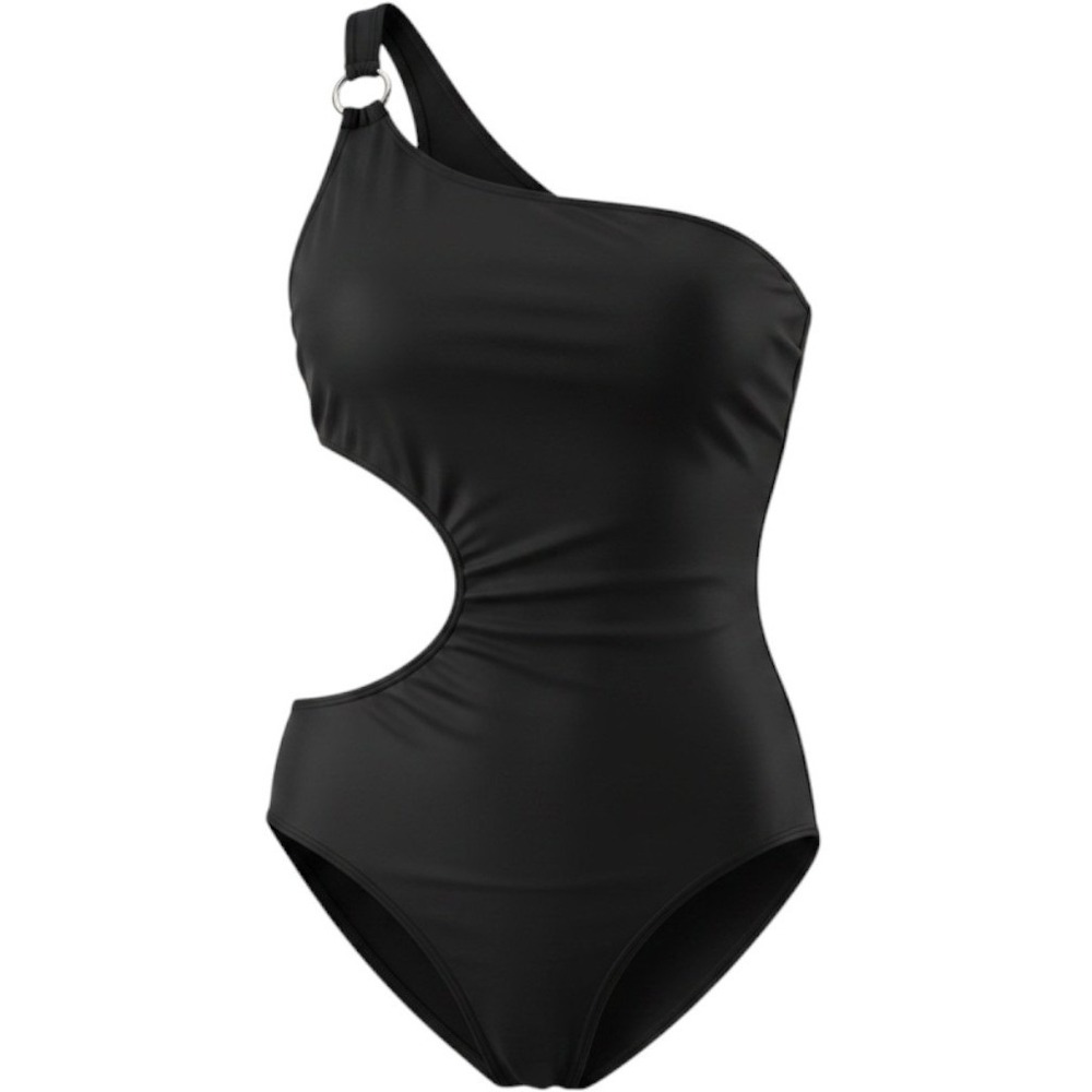 Michael Kors ~ Black One Shoulder ~ Cutout One Piece Swimsuit ~ Size 8 ~ NWT